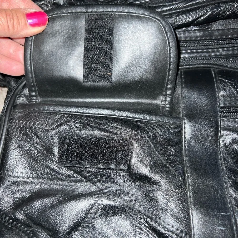 Leather quilted laptop/business bag with handle/shoulder strap